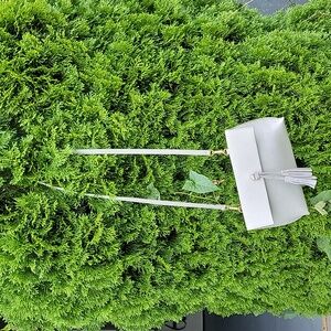 ANTHROPOLOGIE  Dreia Envelope Clutch Crossbody Bag  Light Gray